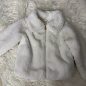 Cat & Jack Plush Faux Fur Girls' Jacket - Ivory/White
